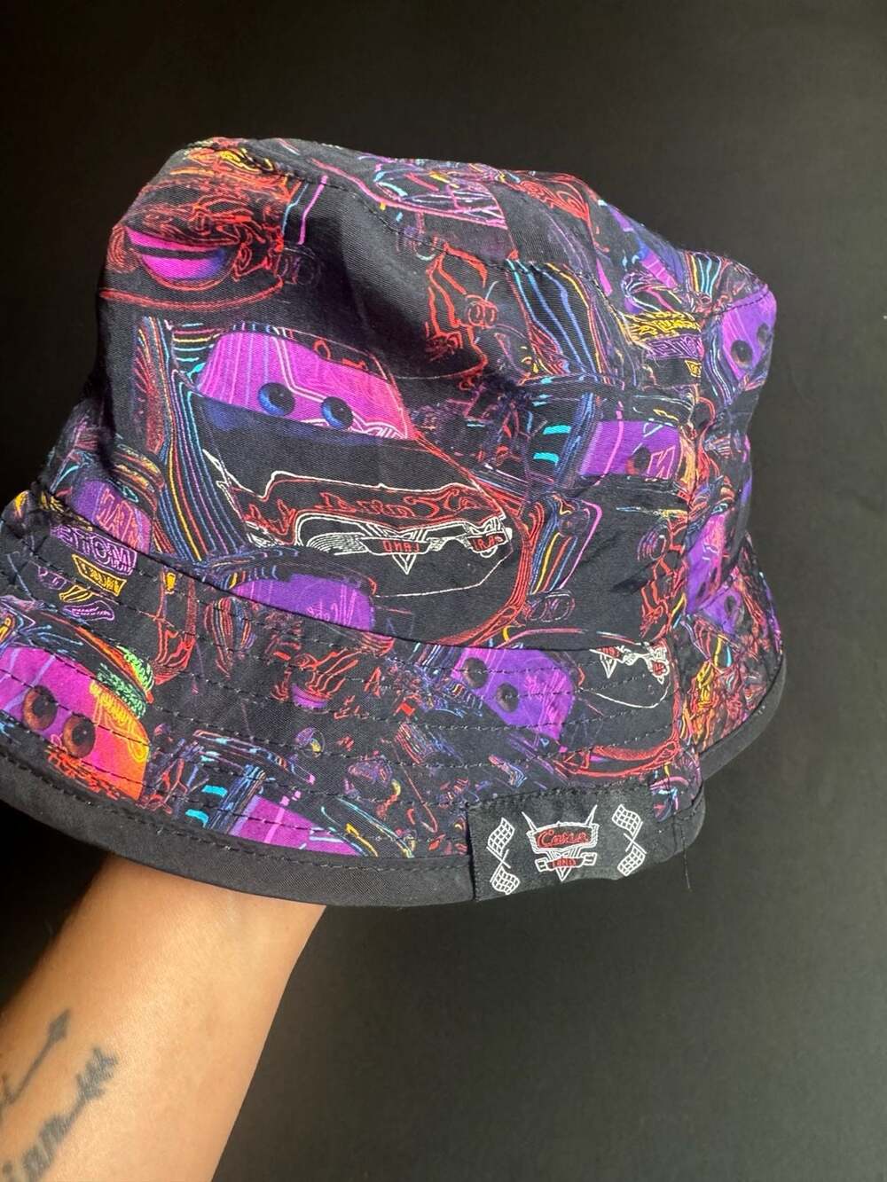Disney Pixar Cars Neon Print Bucket Hat Youth Size 53-60cm
